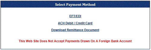Select Payment Method screen