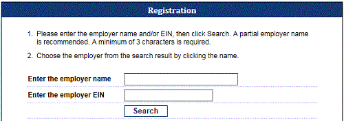Search Employer page